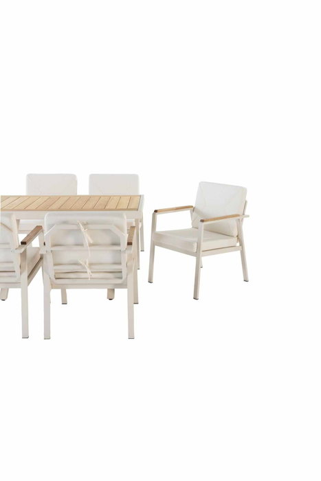Hanah Home Monte - Cream Conjunto de Mesa y Sillas de Jardín de 7 Piezas Hanah Home Monte - Cream Conjunto de Mesa y Sillas de Jardín de 7 Piezas